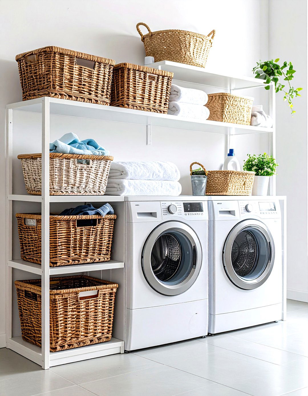 Laundry Room Shelves with Pull Out Baskets - 30 laundry room shelves ideas