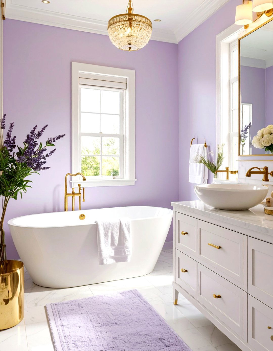 Lavender Haze for a Dreamy Bathroom - 30 bathroom painting ideas photos