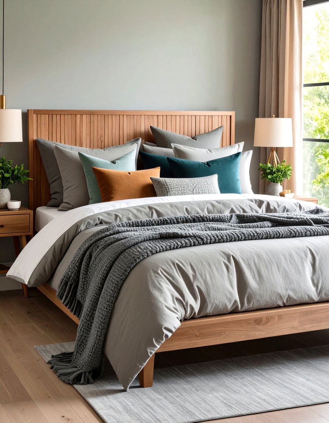 Layered Bedding with Mixed Textures - 30 romantic warm and cozy bedroom ideas