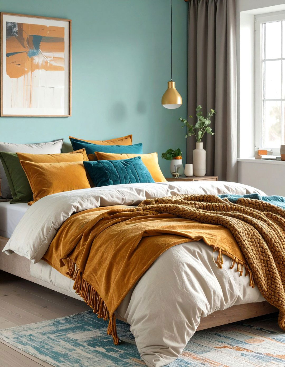 Layered Bedding with Mixed Textures - 30 teenage bedroom ideas