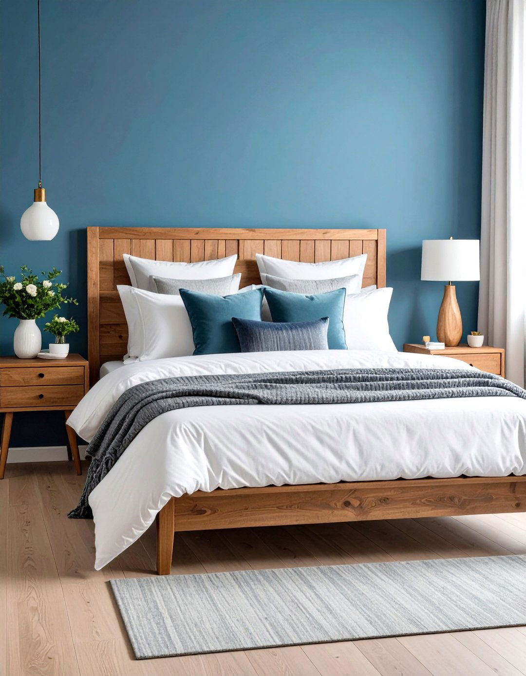 Layered Bedding with Mixed Textures - 30 pottery barn bedroom ideas