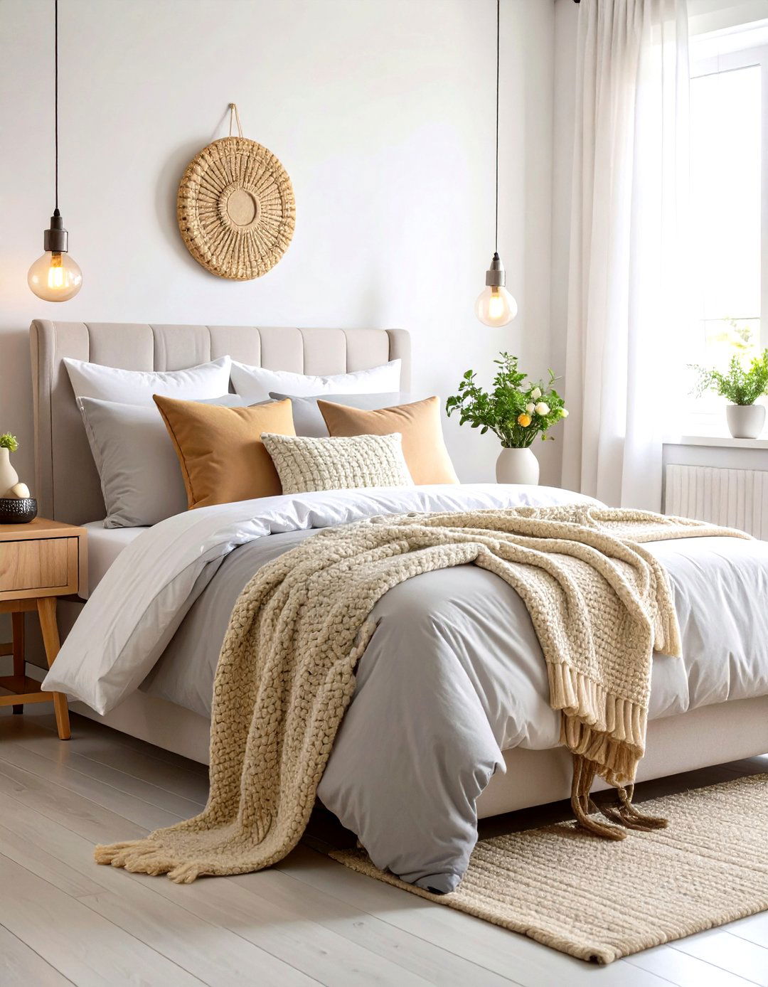 Layered Bedding with Multiple Textures - 30 romantic modern luxury master bedroom designs