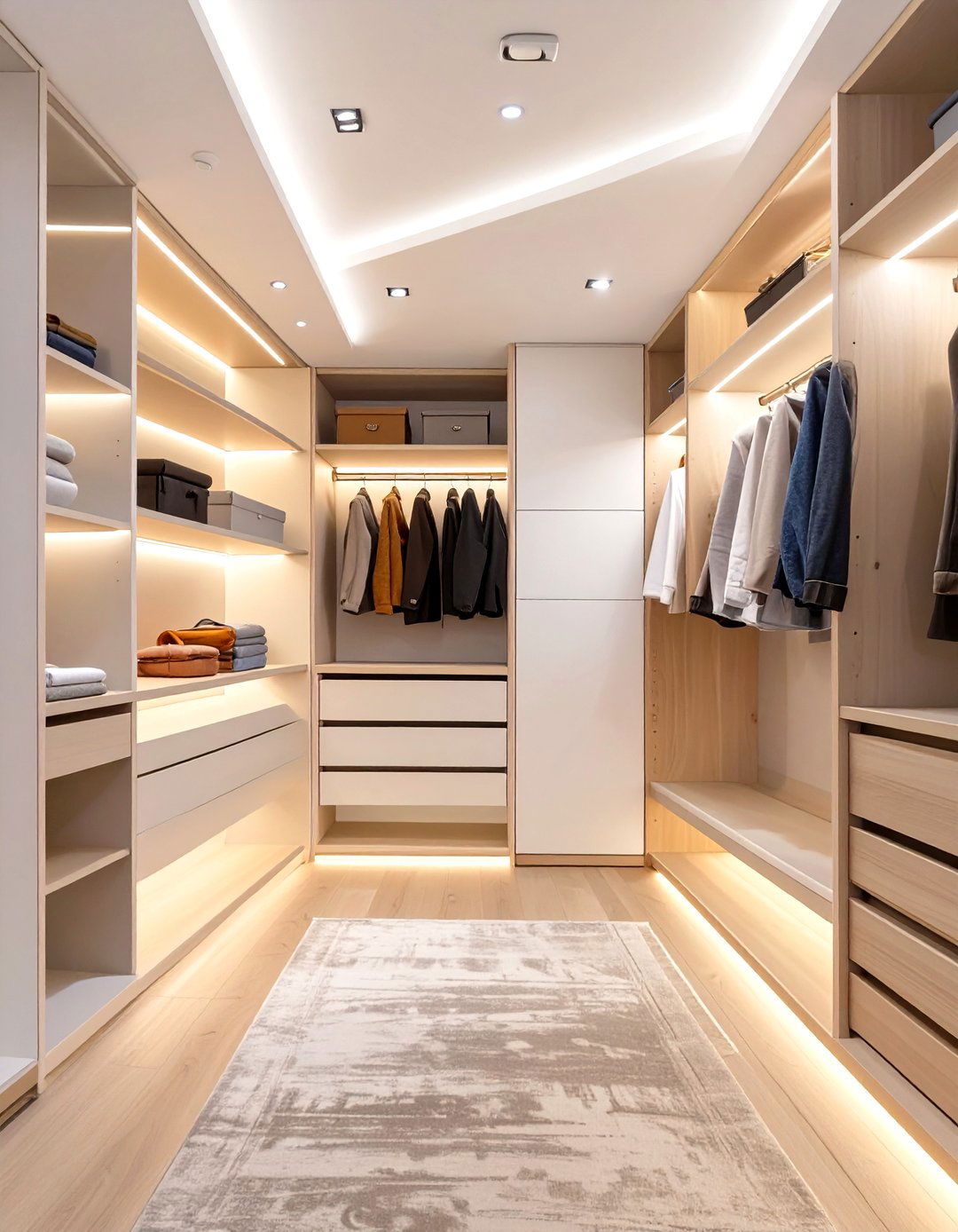 Layered Closet Lighting - 30 small walk in closet design ideas