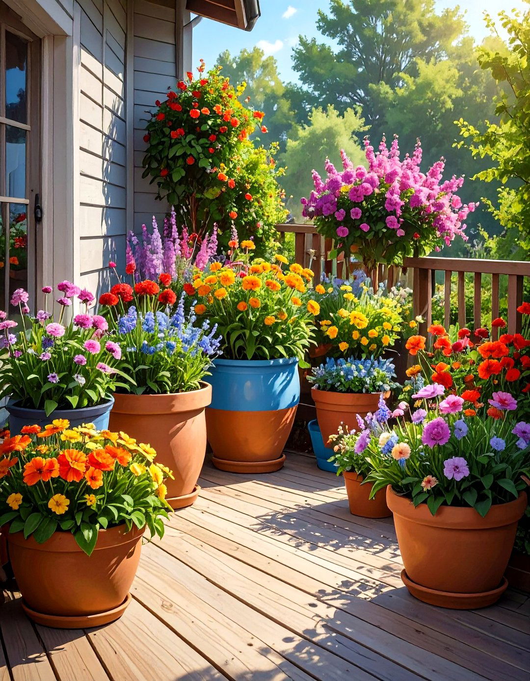 Layered Container Gardens - 30 outdoor patio decor ideas