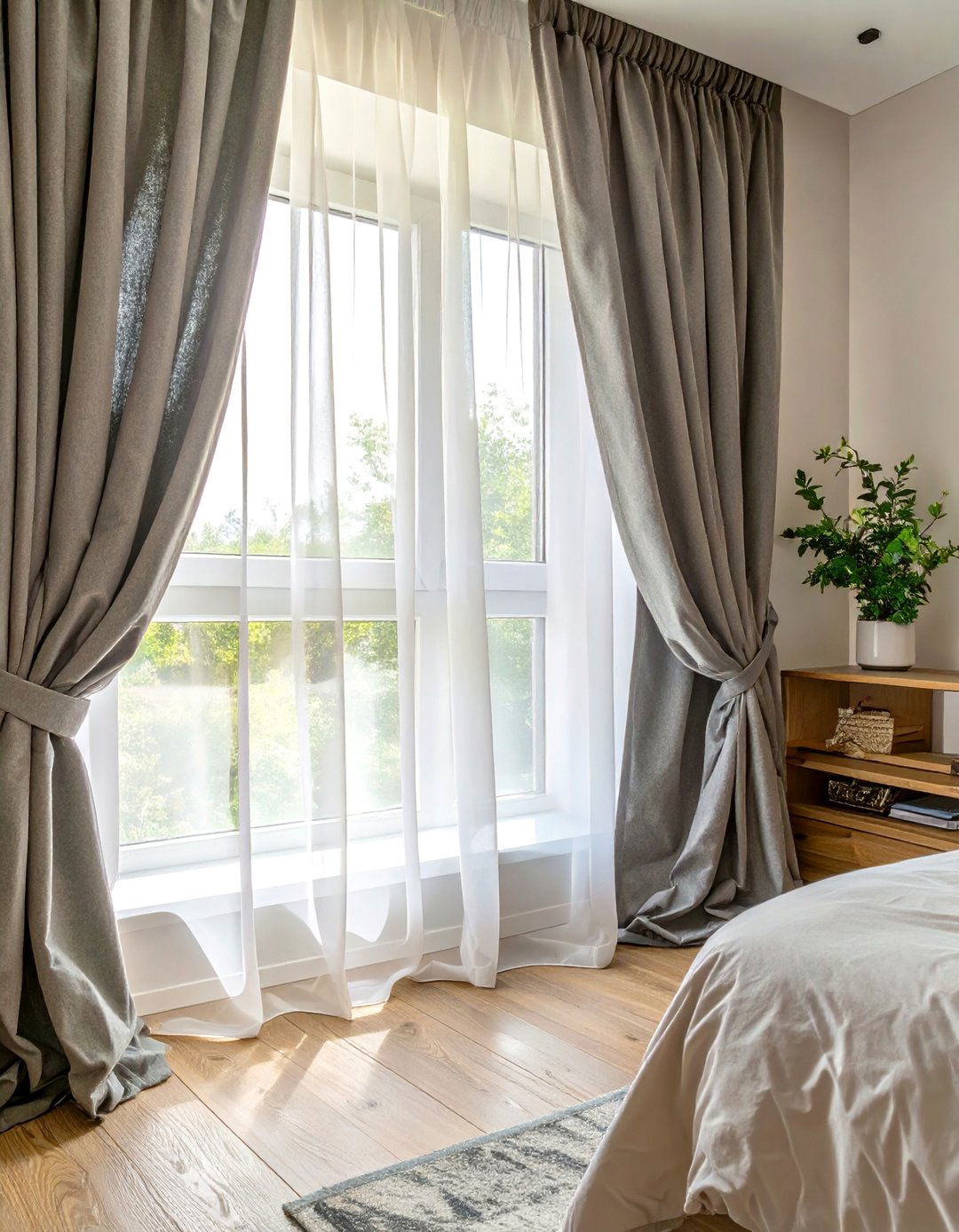 Layered Curtains for a Versatile Bedroom - 30 curtain ideas for bedroom