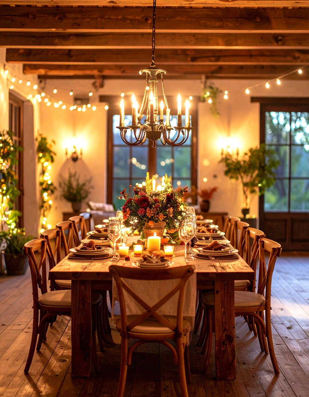 Layered Lighting Scheme - 30 rustic dining room ideas