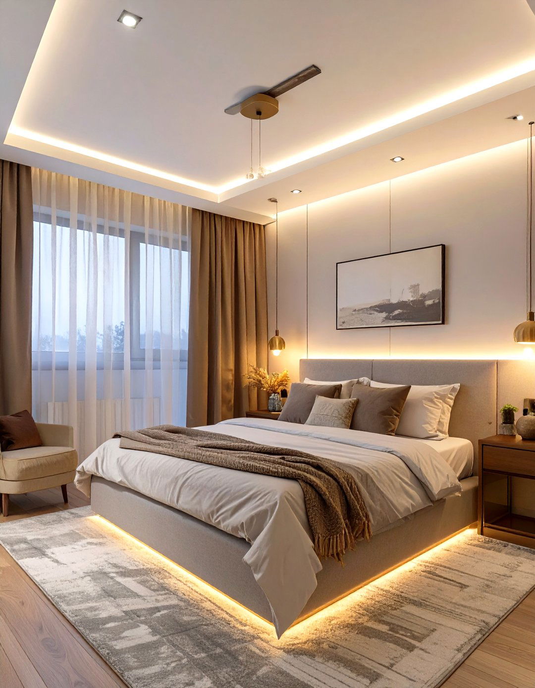 Layered Lighting in Small Bedroom Decor - 30 small bedroom decor ideas