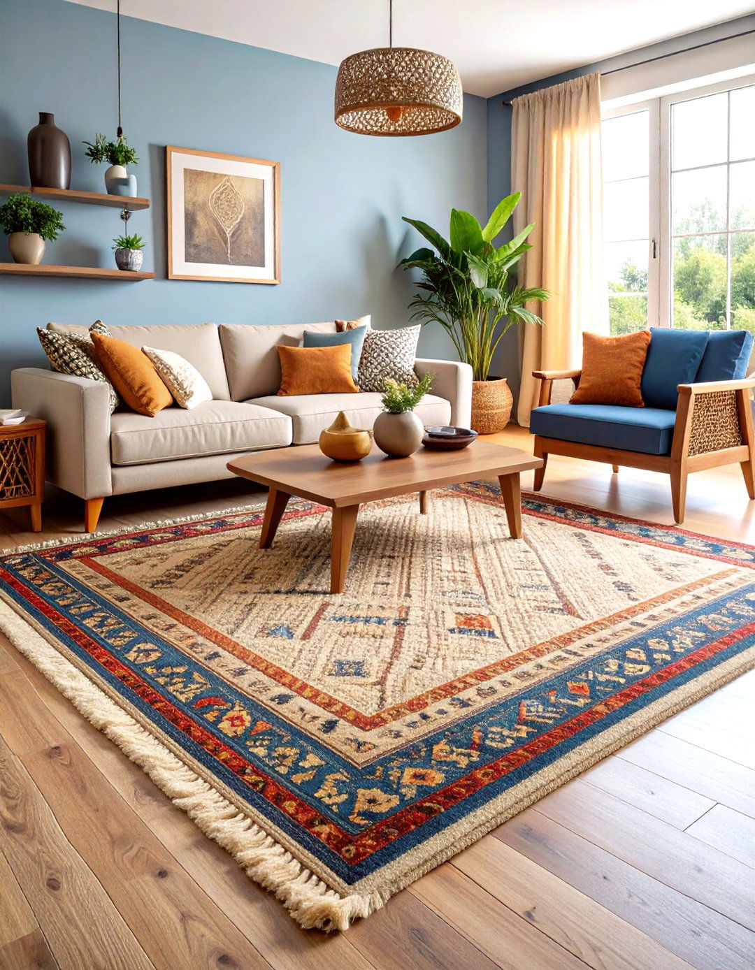 Layered Living Room Carpets - 30 living room carpet ideas