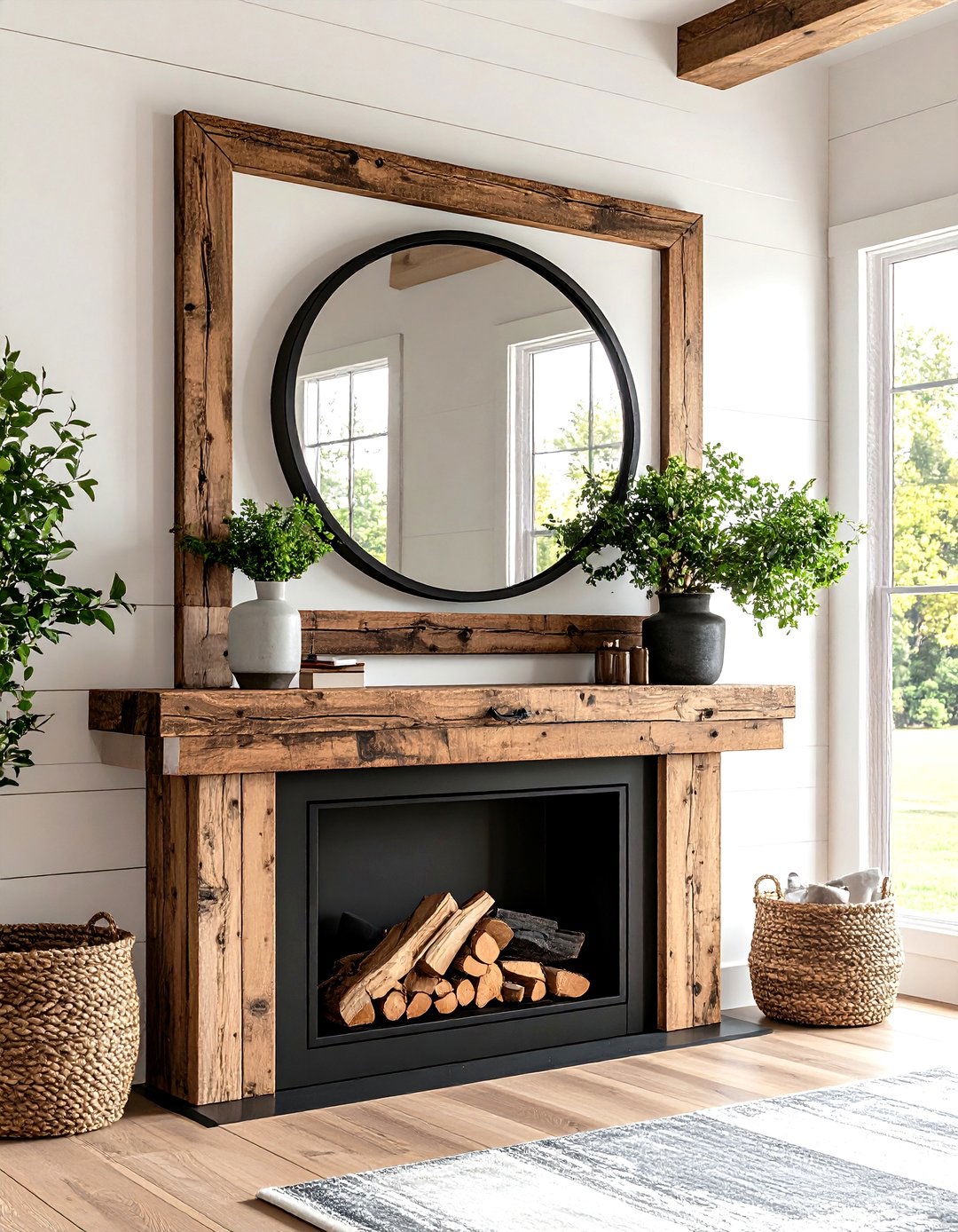 Layered Mirrors on a Mantel or Shelf - 30 living room mirror ideas