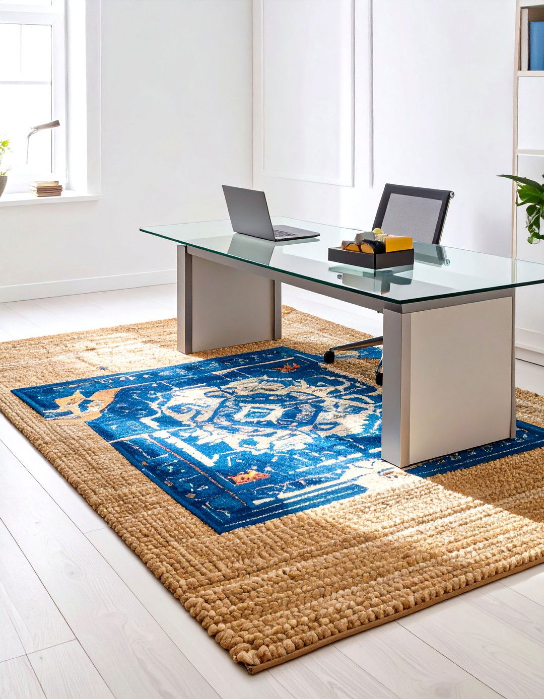 Layered Office Rugs - 30 office rug ideas