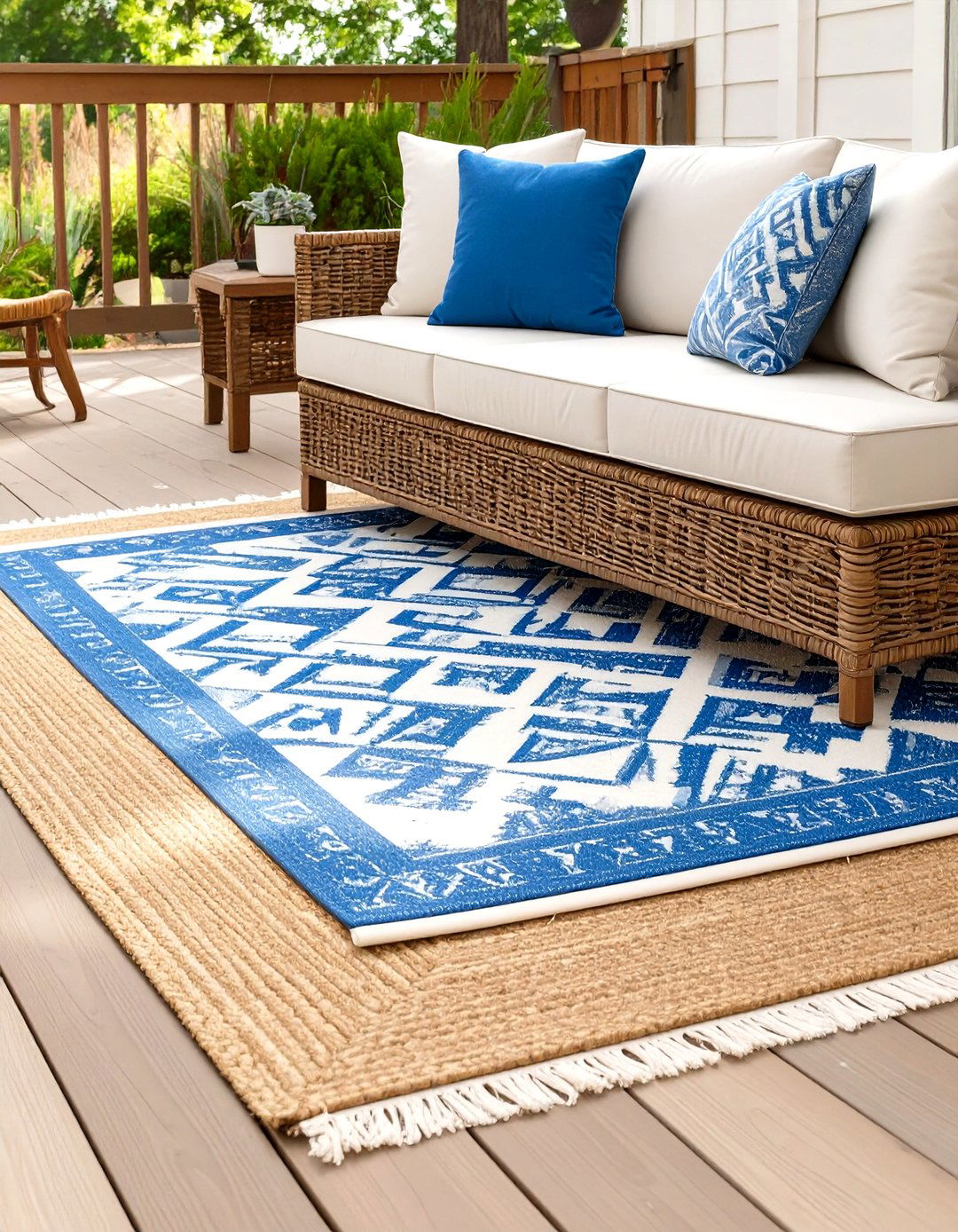 Layered Outdoor Rugs - 30 outdoor decor ideas