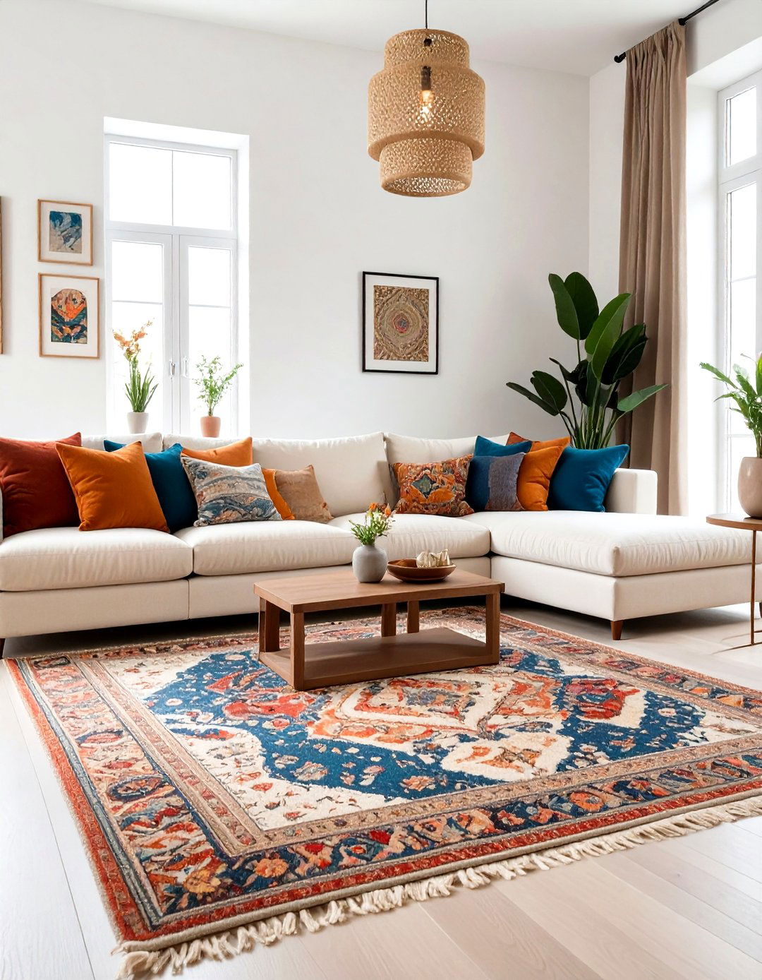 Layered Rugs for Textural Depth - 30 what is maximalist interior design ideas