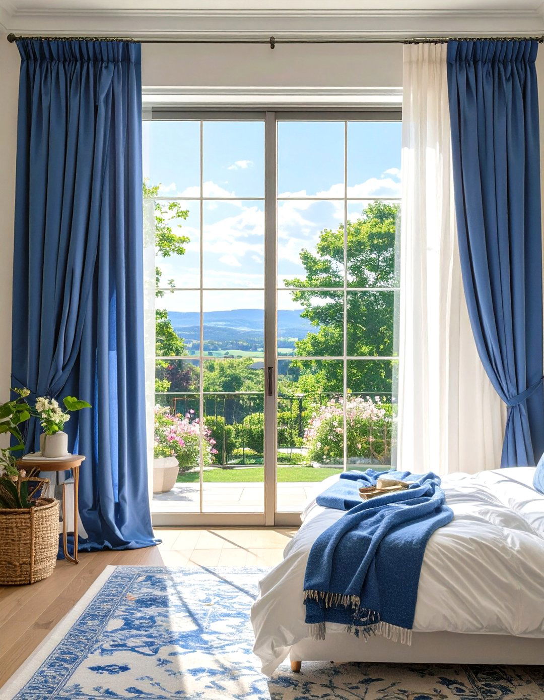 Layered Sheer and Blackout Sliding Glass Door Curtains - 30 sliding glass patio door curtain ideas