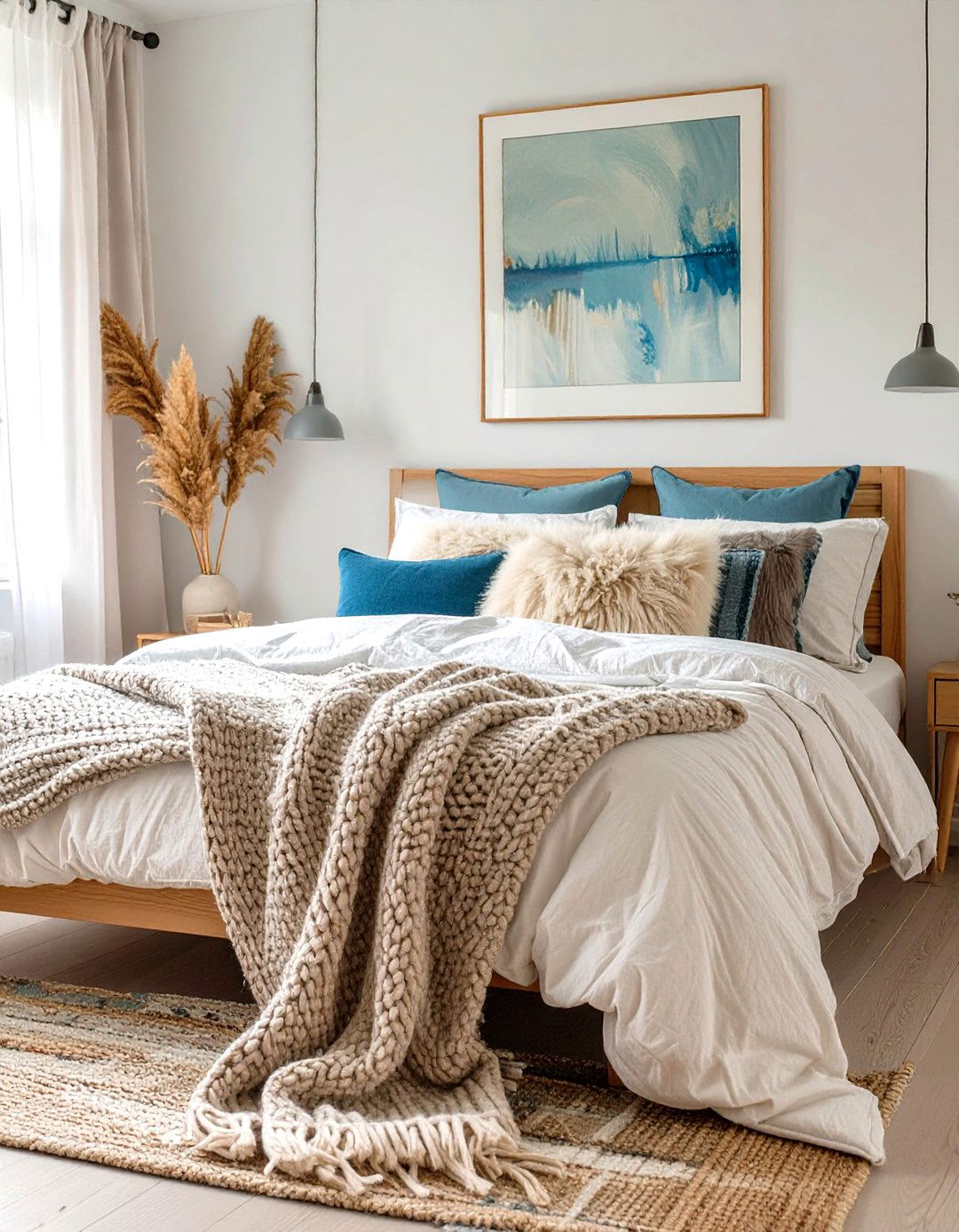 Layered Textiles for a Cozy Feel - 30 scandinavian bedroom ideas