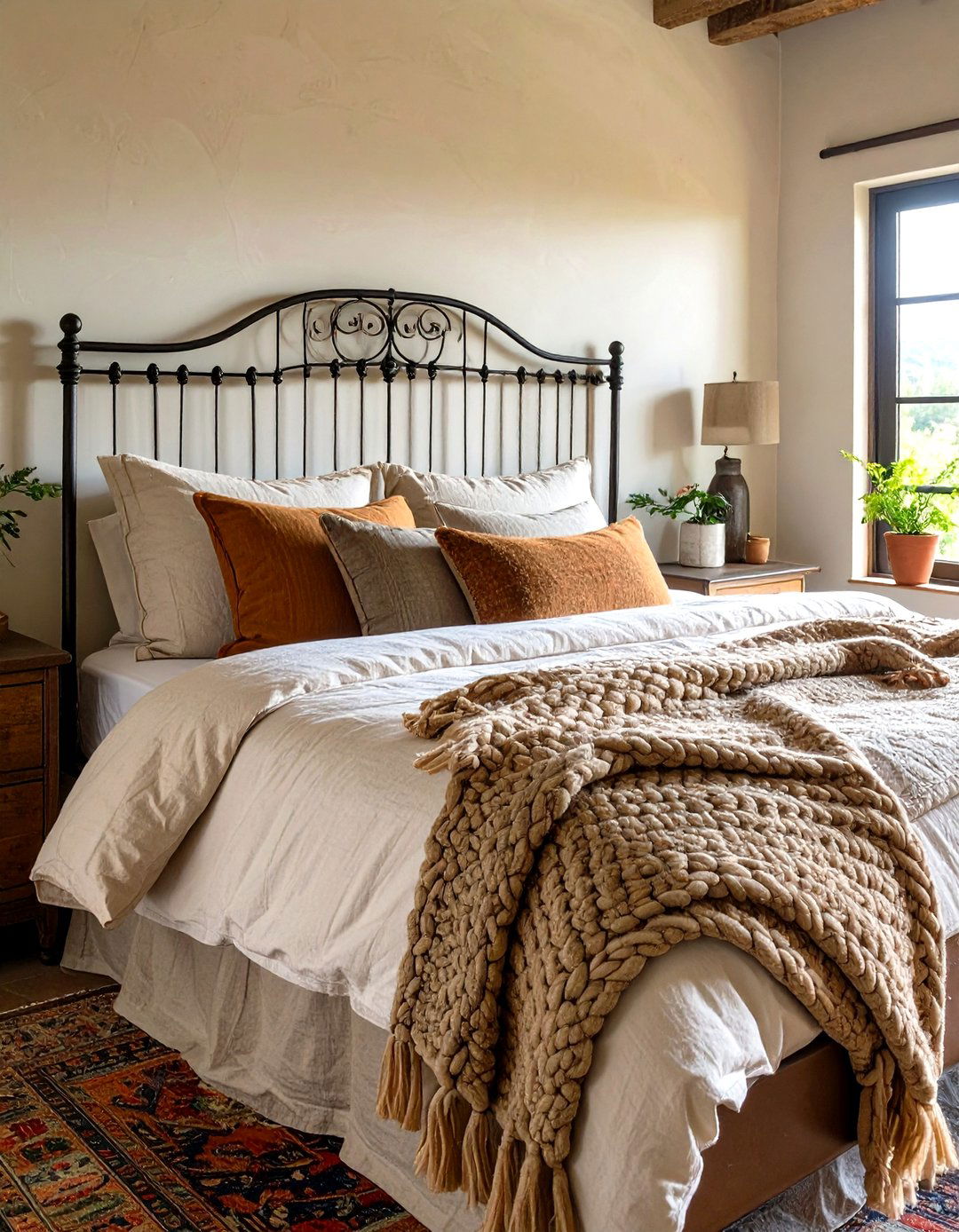 Layered Textured Bedding - 30 tuscan interior design ideas