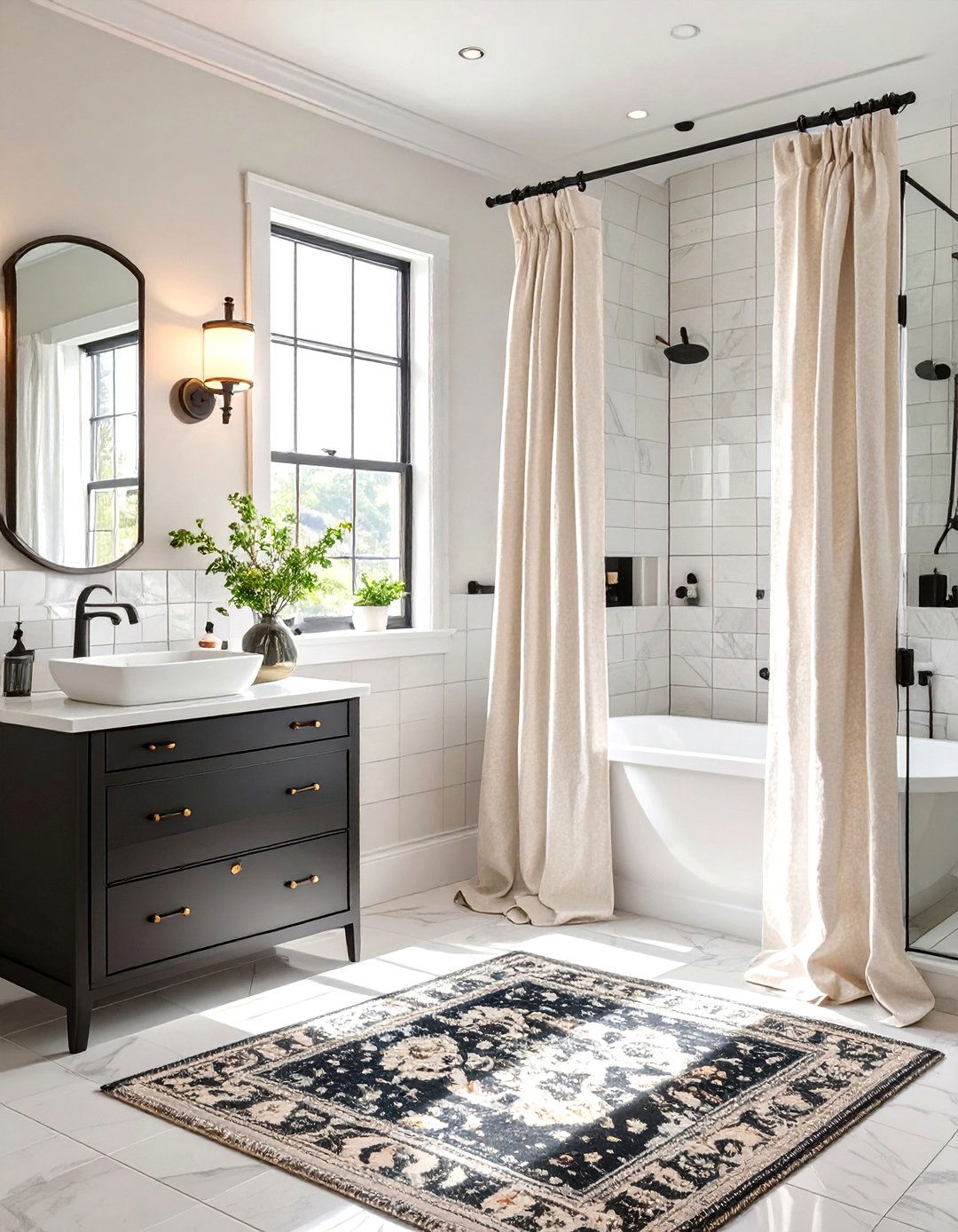 Layered Textures Bathroom - 30 black and white small bathroom ideas