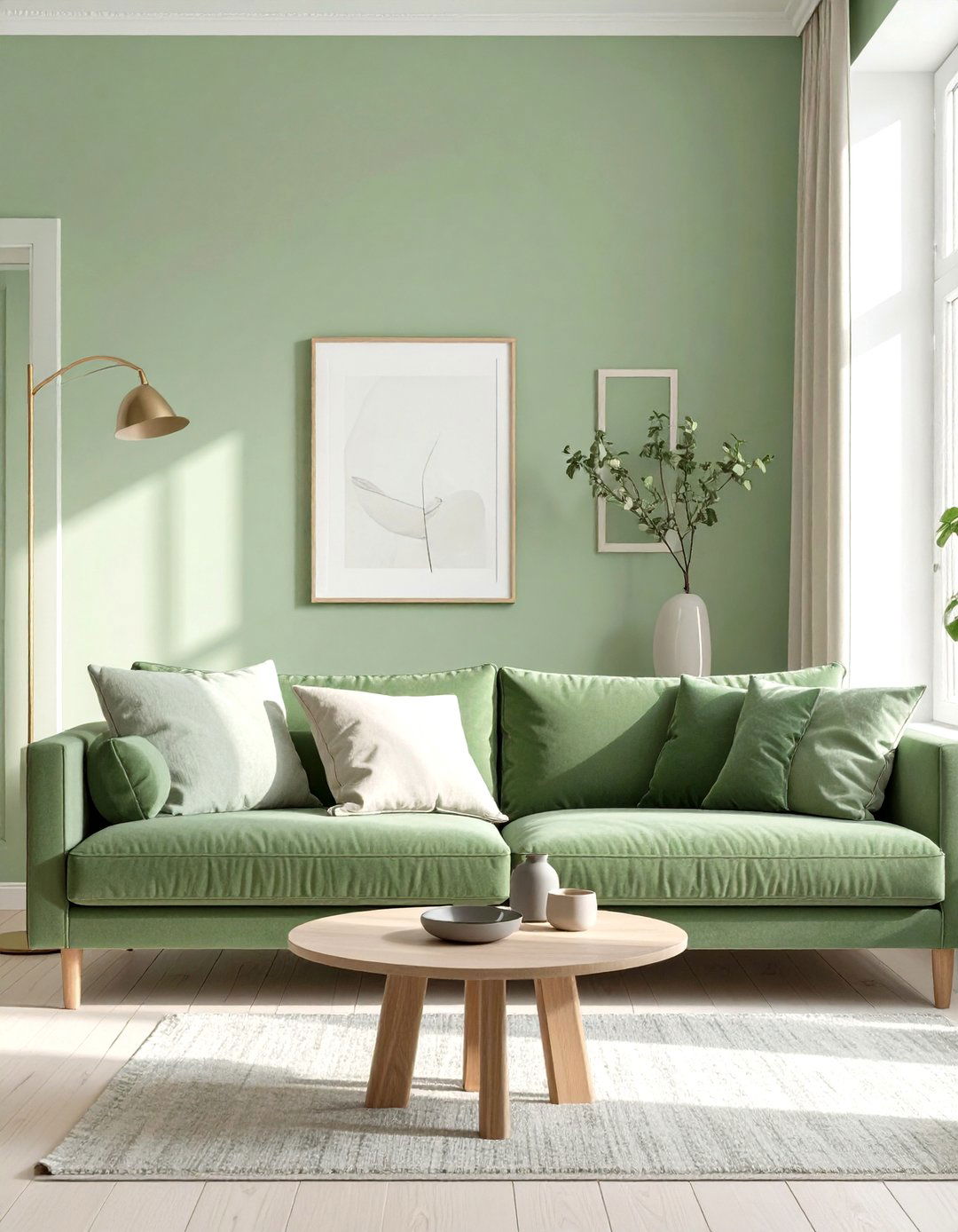Layering Different Shades of Sage Green - 30 sage green living room ideas