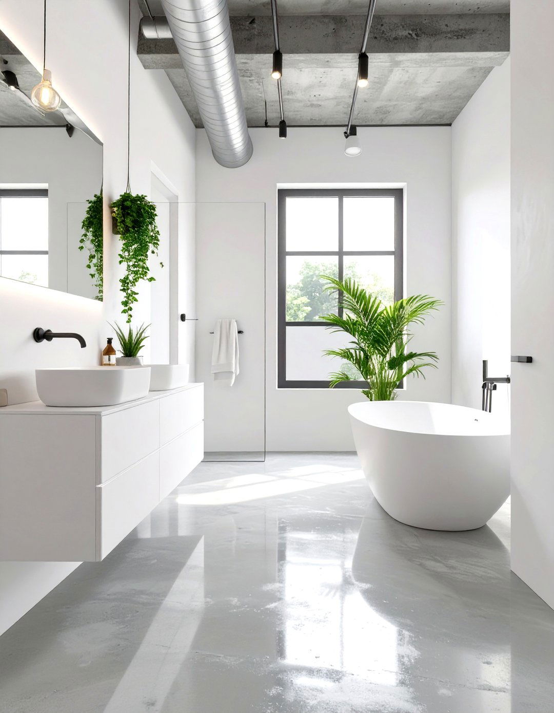 Layering Different Shades of White - 30 small white bathroom ideas