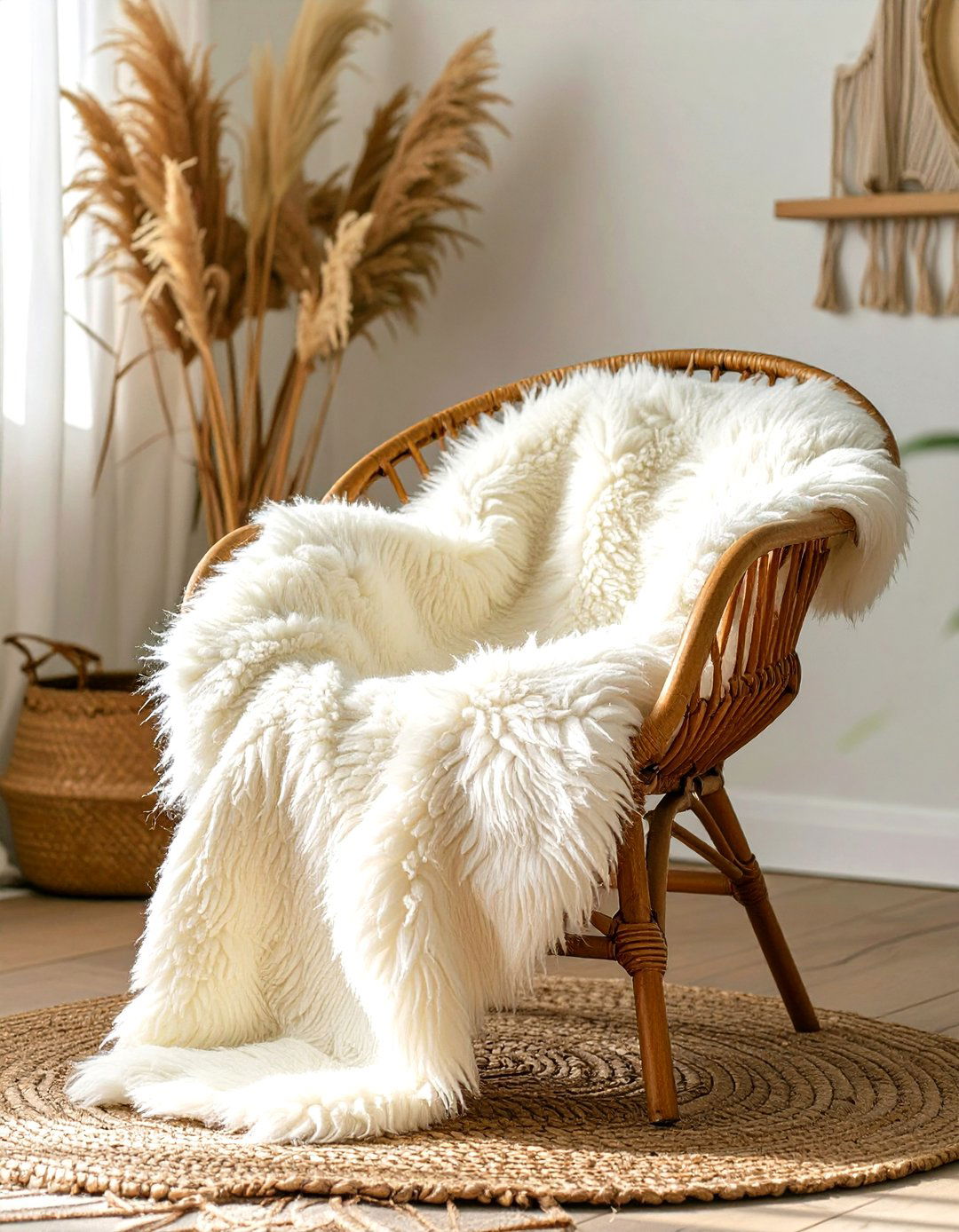 Layering Sheepskin Throws - 30 what is bohemian interior design ideas