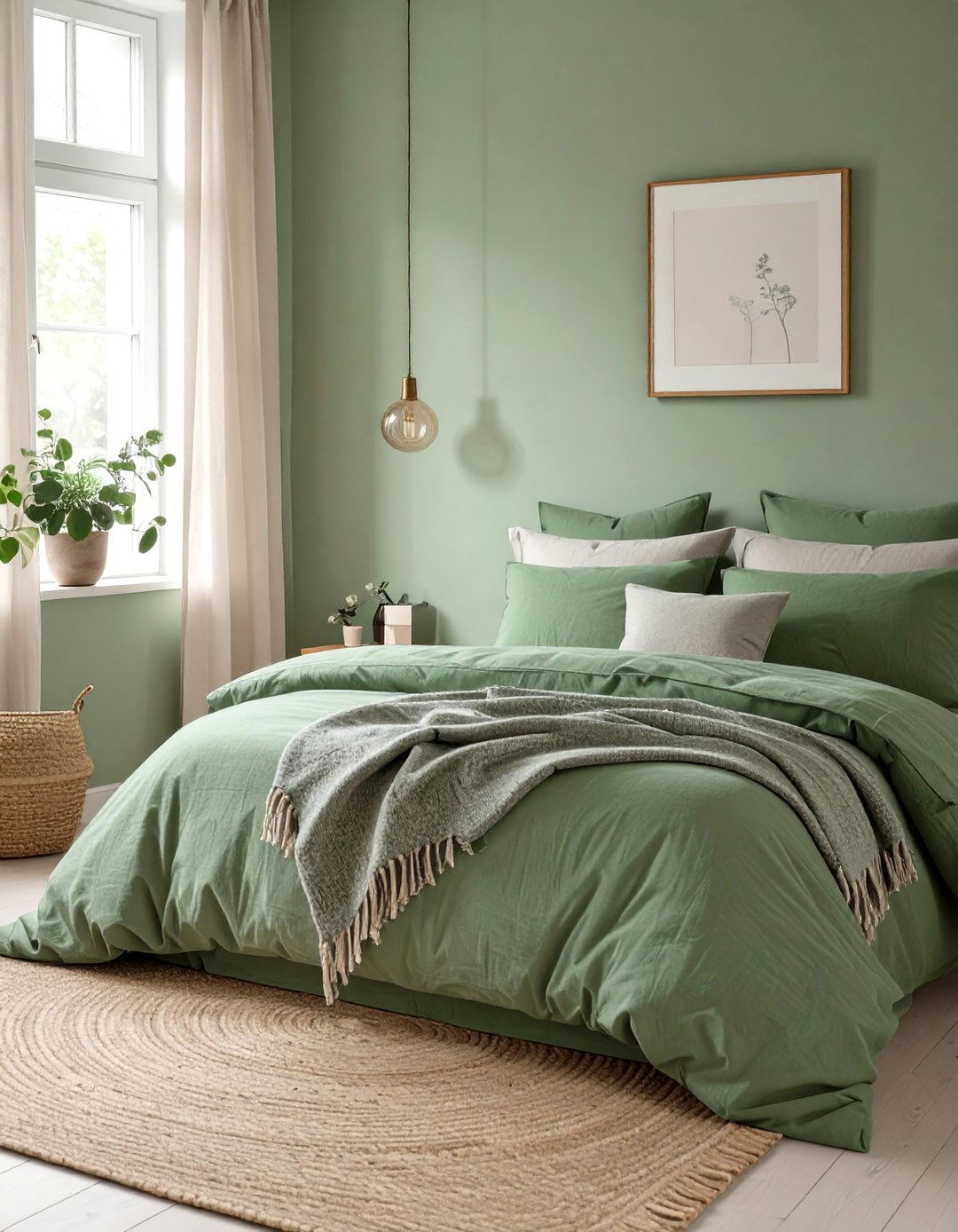 Layering Textures in a Sage Green Bedroom - 30 sage green bedroom ideas