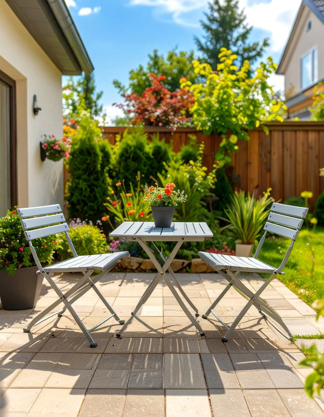 Laying Decking in a Diagonal Pattern - 30 small backyard patio ideas