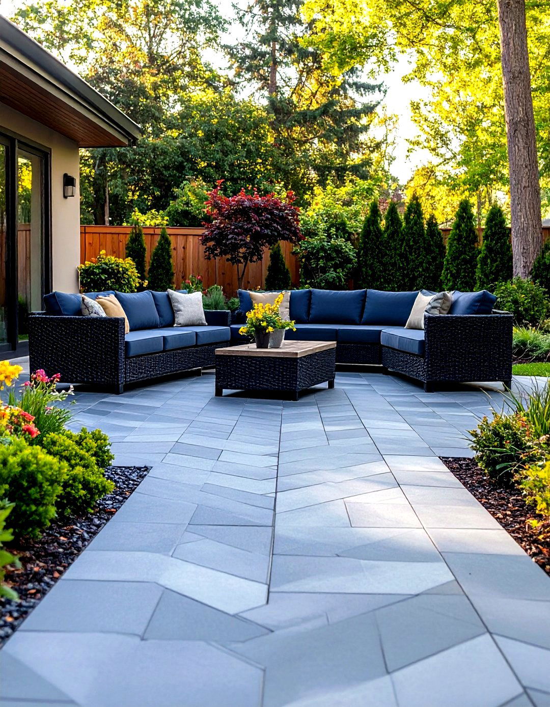 Laying Patterned Pavers or Tiles - 30 patio landscaping ideas