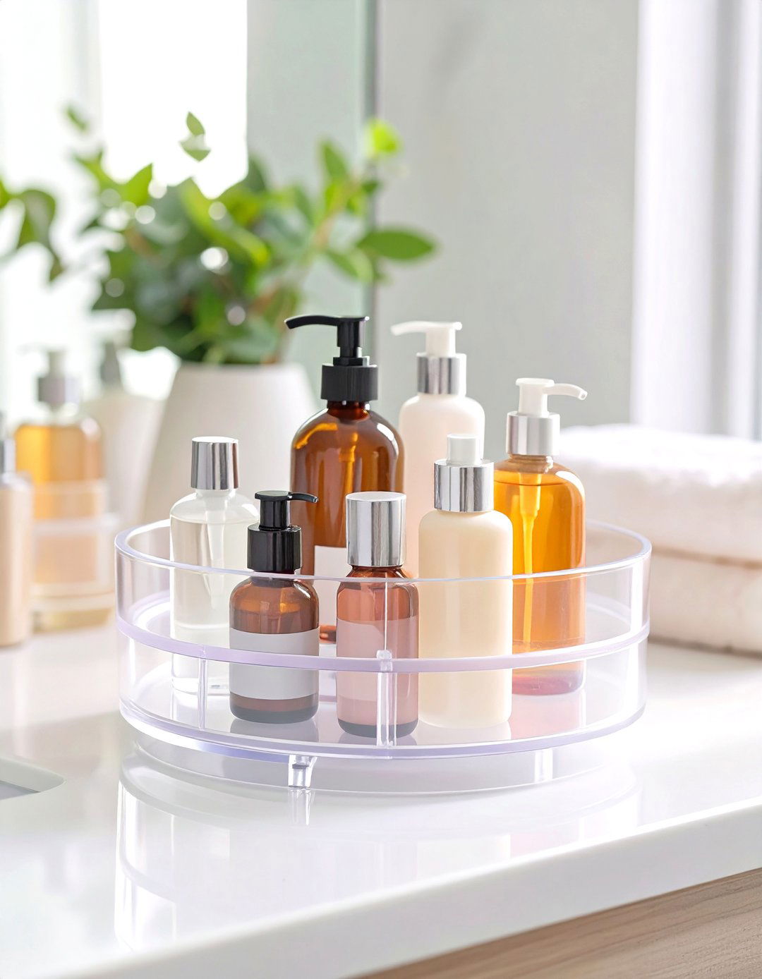 Lazy Susan Turntable - 30 bathroom counter organization ideas