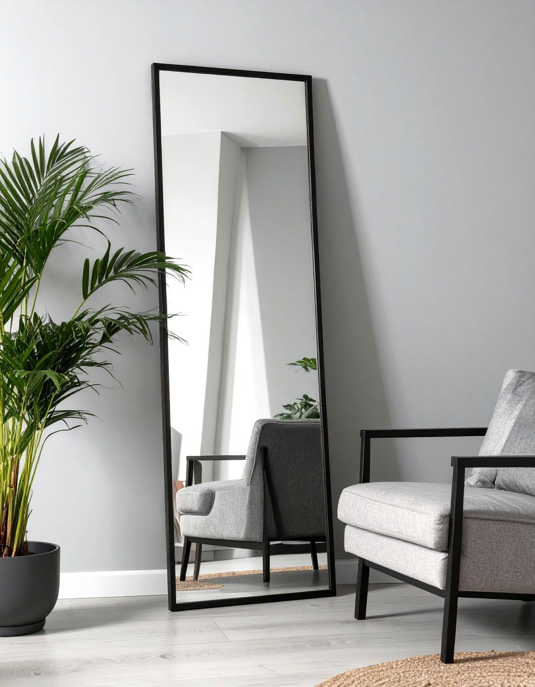 Leaning Floor Mirror in a Corner - 30 how to use mirrors in interior design ideas