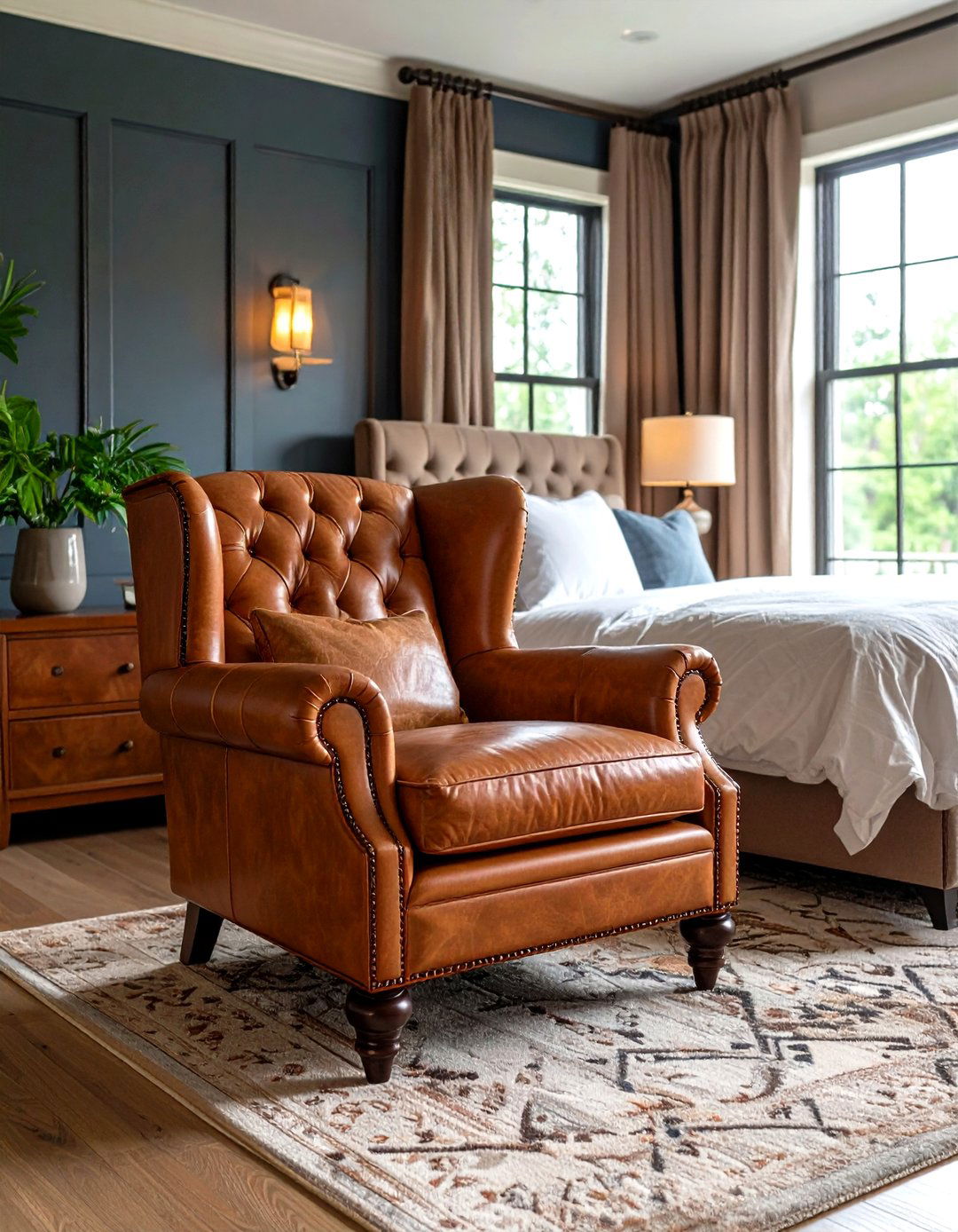 Leather Accents for a Refined Touch - 30 pottery barn bedroom ideas