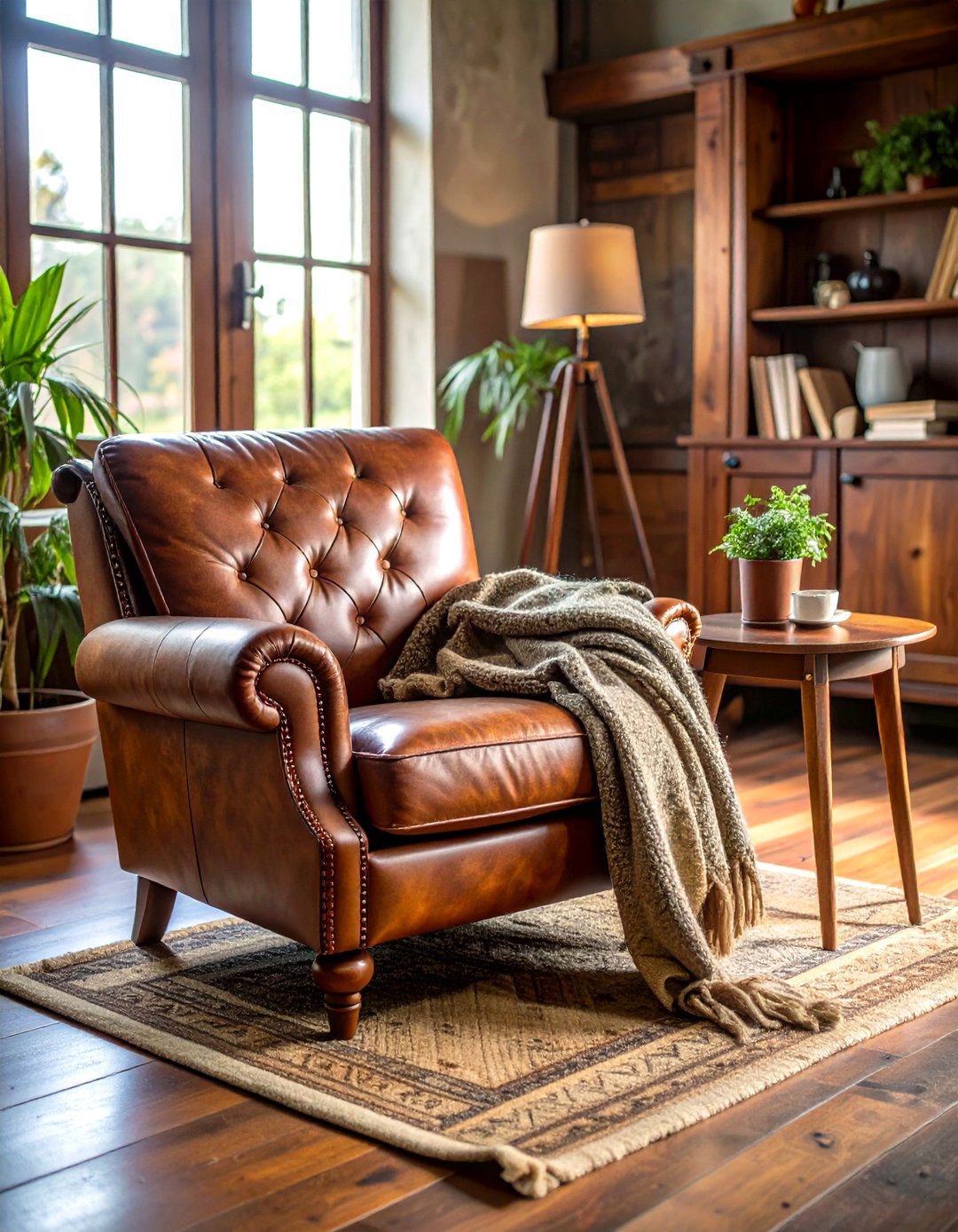 Leather Furniture and Accents - 30 rustic home decor ideas