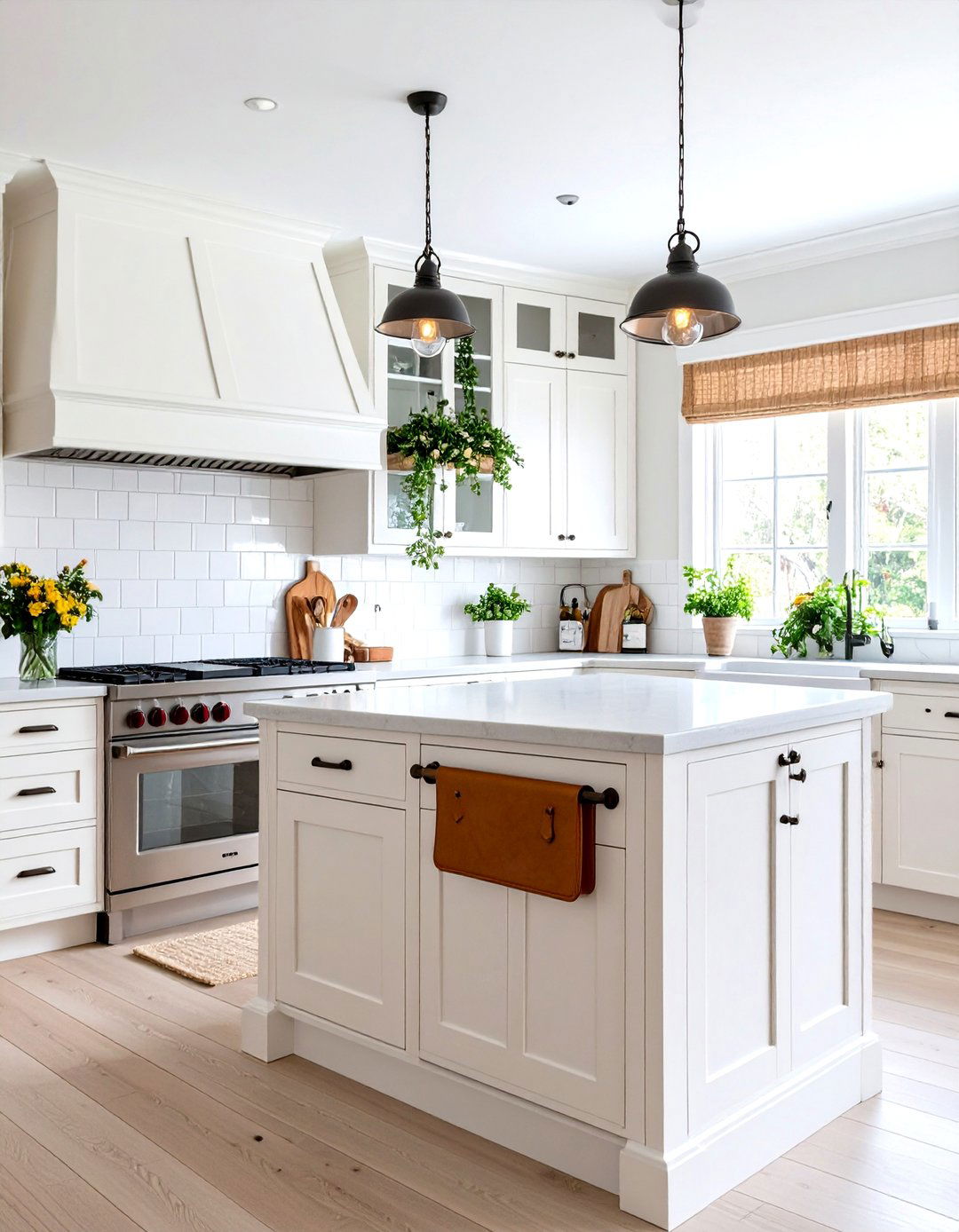 Leather Strap and Dowel Holder - 30 kitchen towel holder ideas