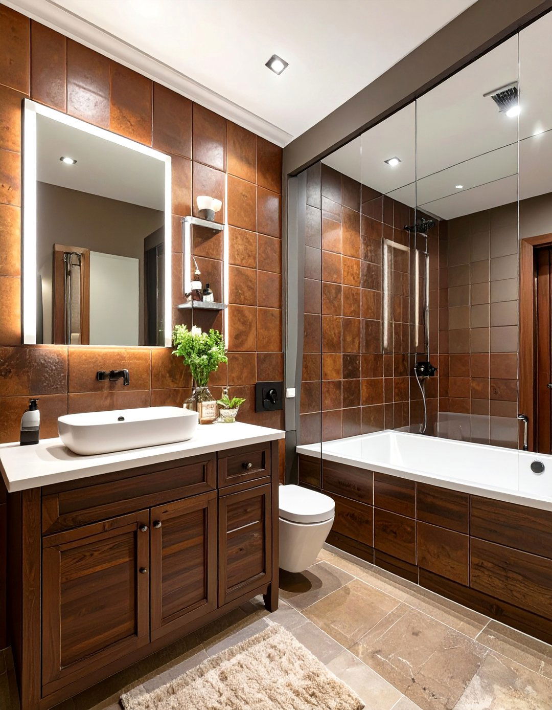 Leather Tile Bathroom Walls - 30 bathroom wall ideas
