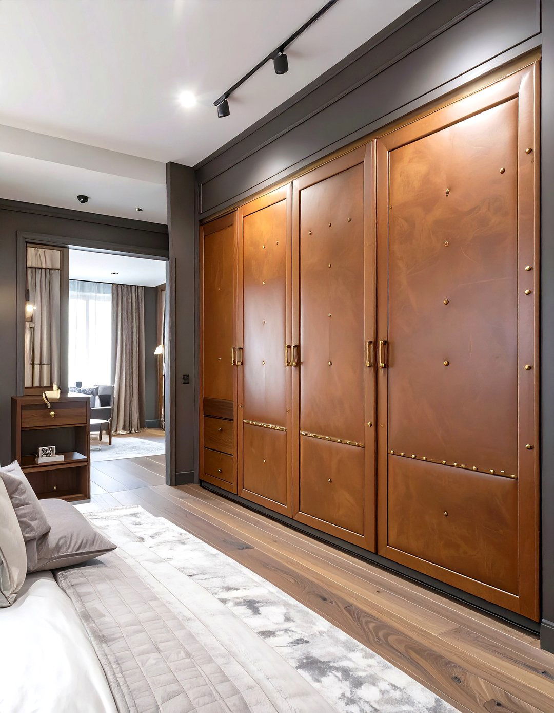 Leather Upholstered Doors - 30 closet door ideas for bedroom