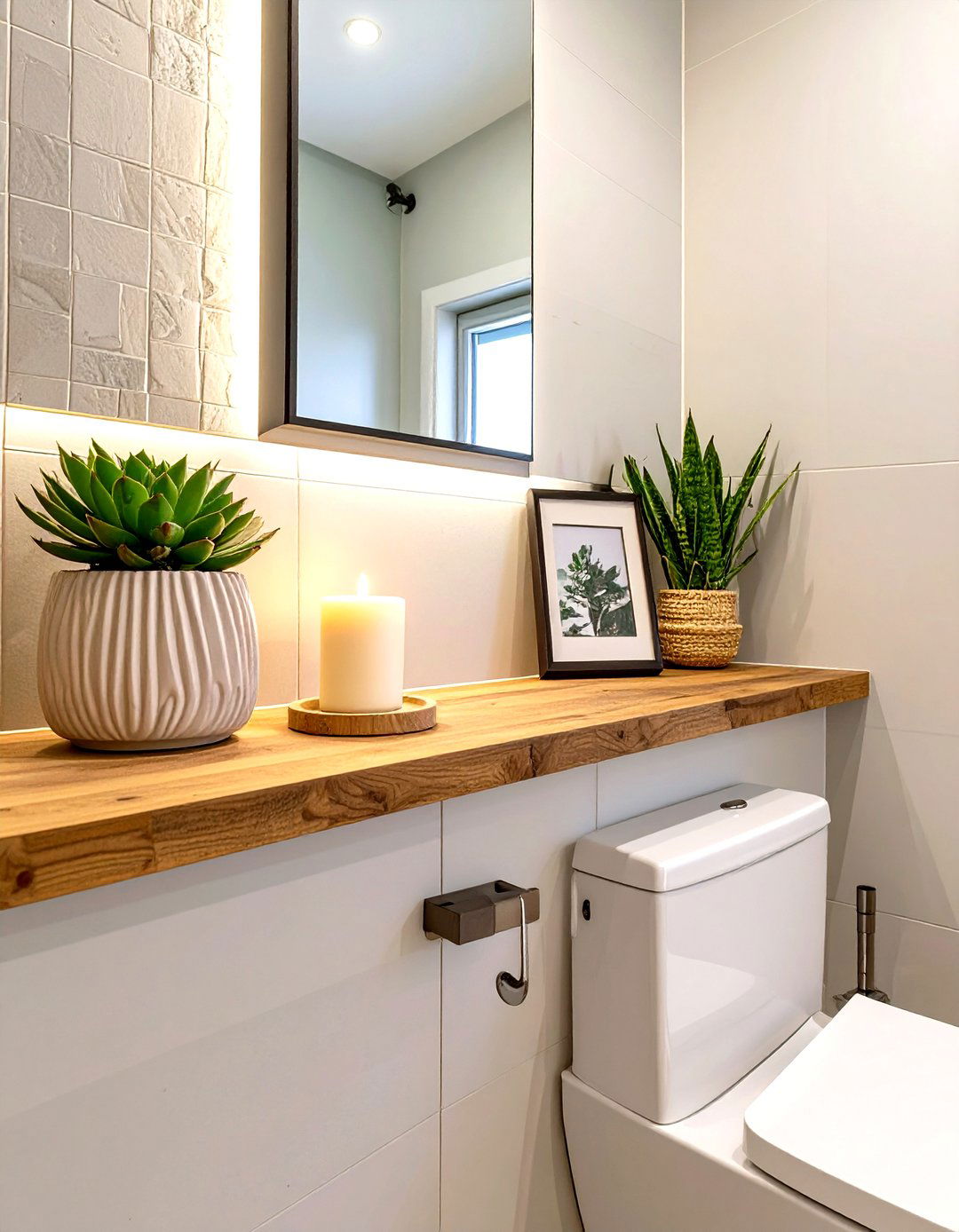 Ledges for Storage and Display - 30 small bathroom remodeling ideas