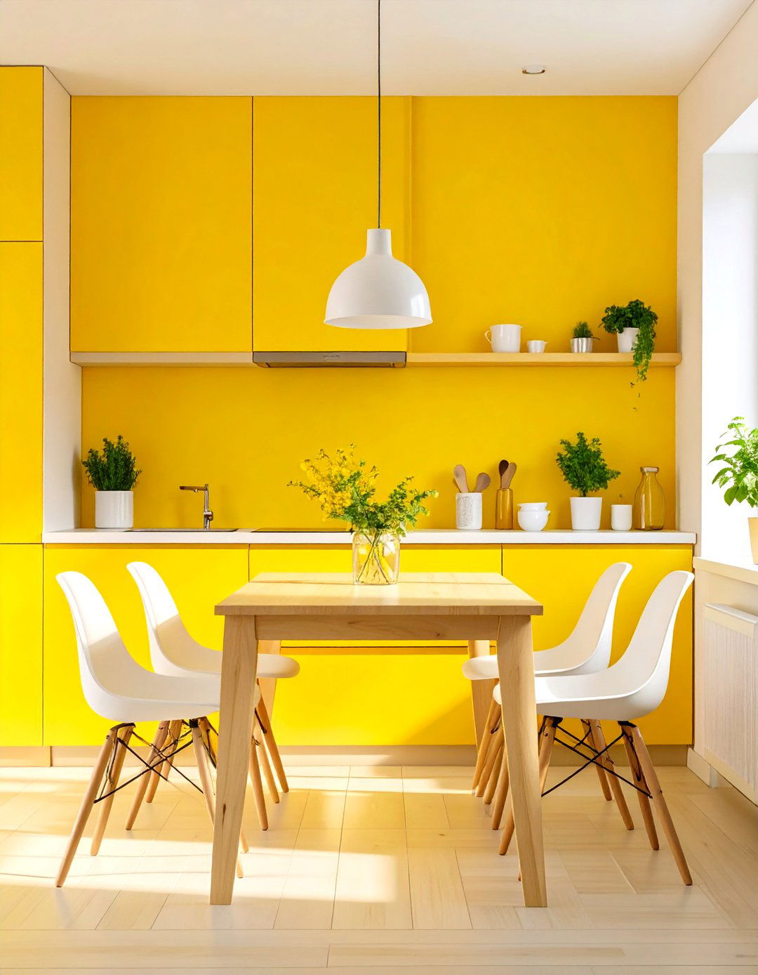 Lemon Zest Accent Wall - 30 yellow kitchen ideas
