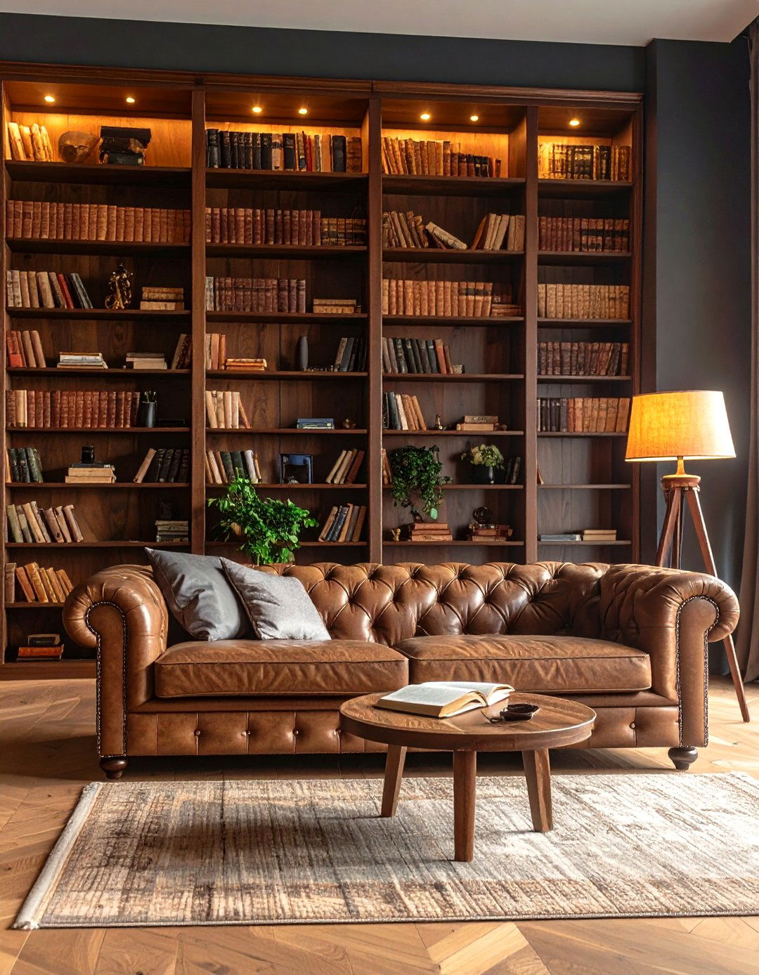 Library Bookshelf Living Room - 30 living room wallpaper ideas