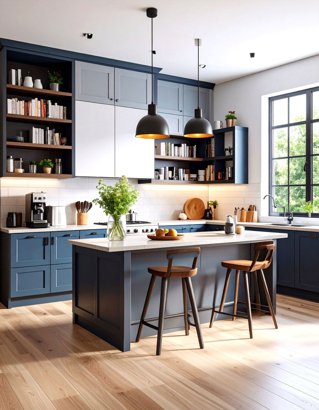 Library Inspired Coffee and Reading Nook - 30 kitchen coffee bar ideas