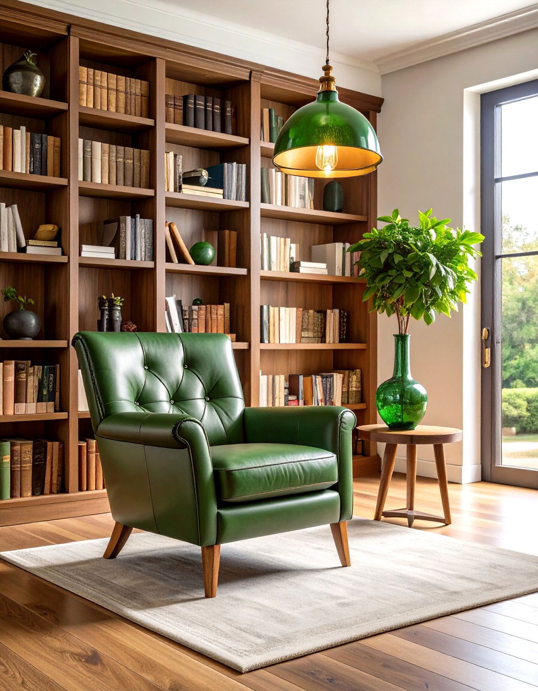 Library Themed Foyer with Bookshelves - 30 foyer furniture ideas