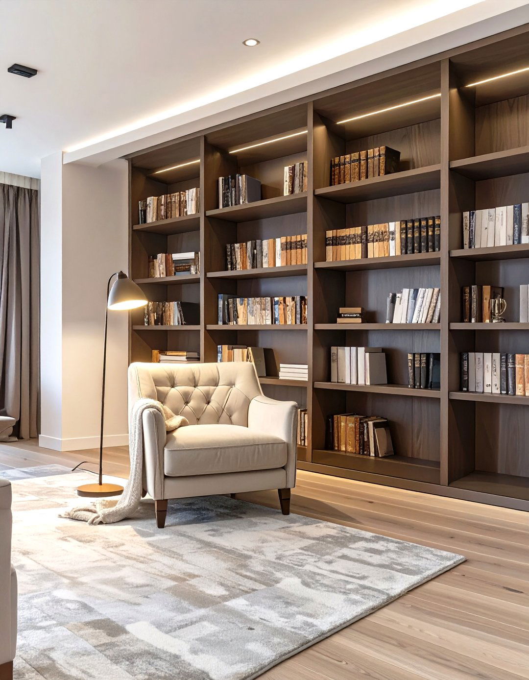 Library Wall Family Room - 30 modern family room ideas