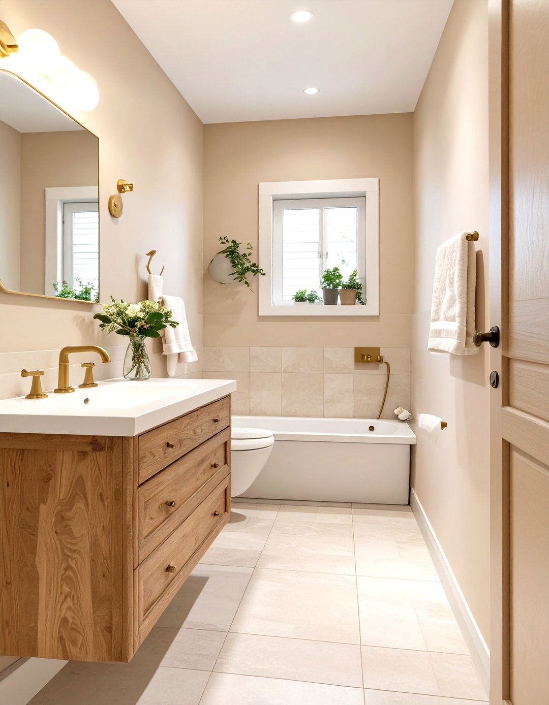 Light Beige for a Warm and Inviting Feel - 30 small bathroom bathroom color ideas