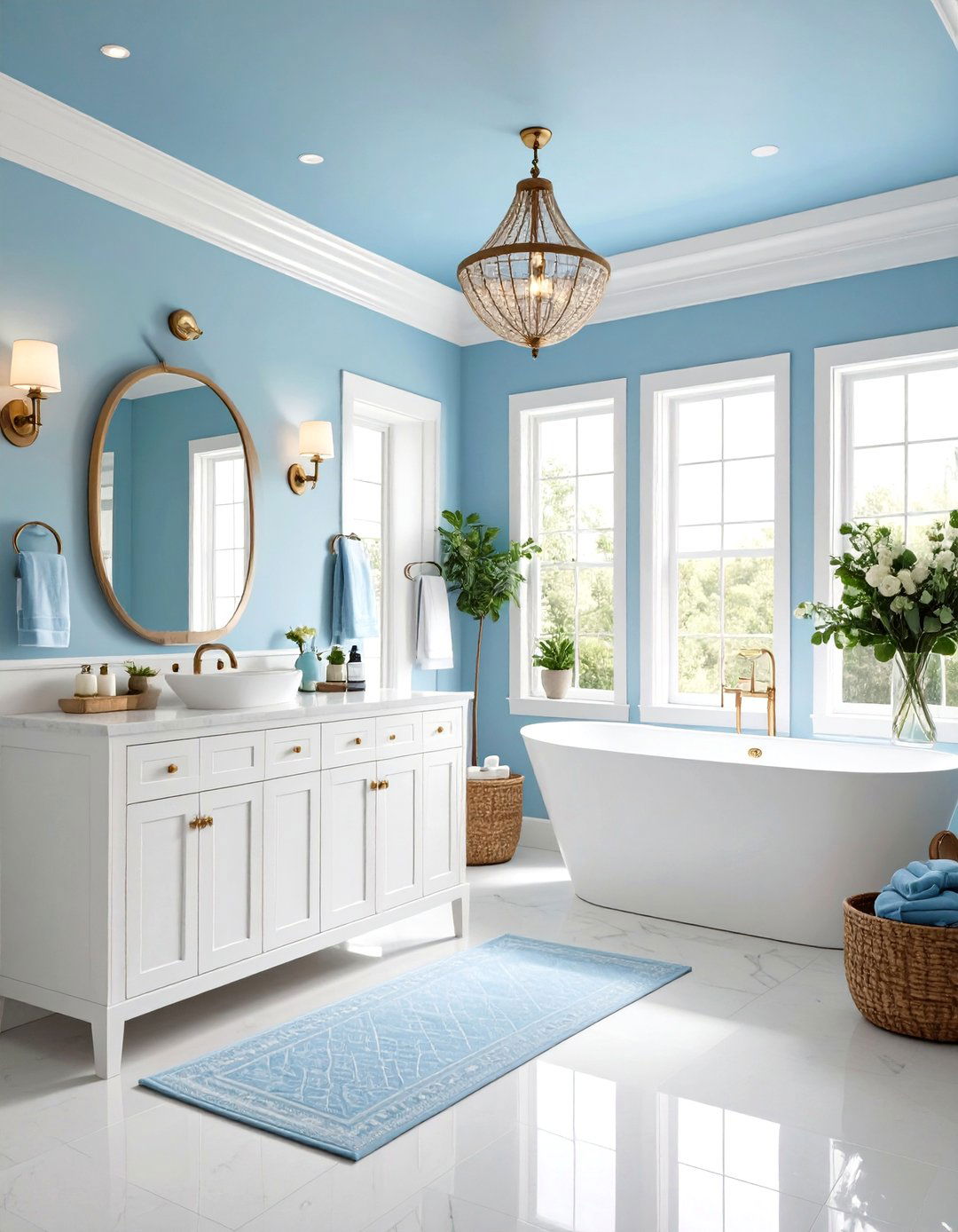 Light Blue Ceiling Accent - 30 light blue bathroom ideas