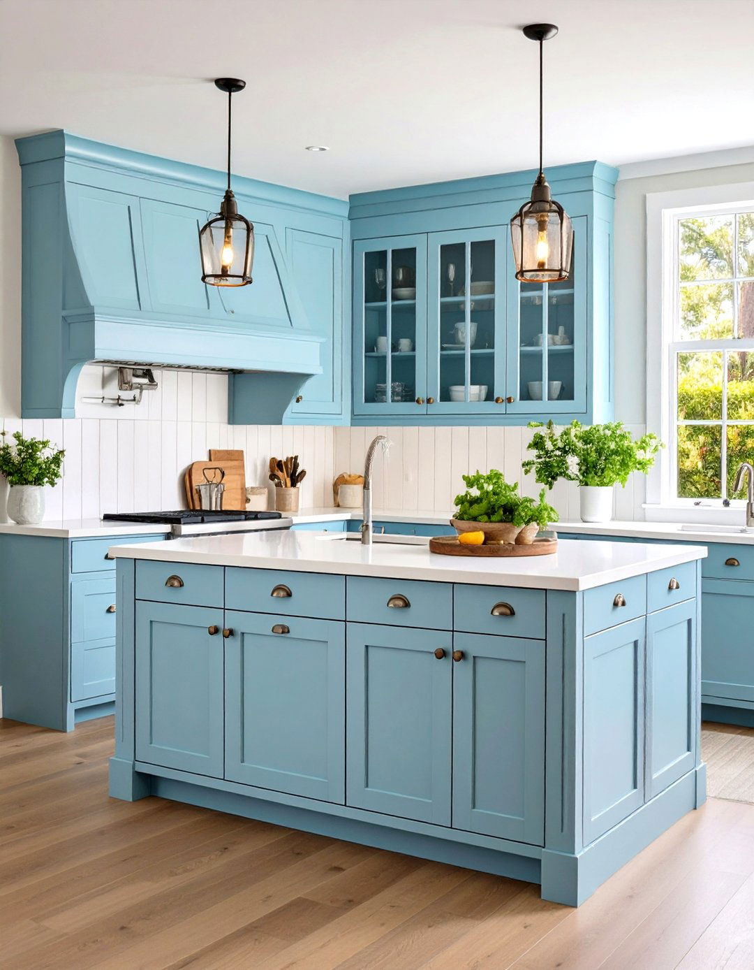 Light Blue Painted Kitchen Cabinets - 30 painted kitchen cabinet ideas