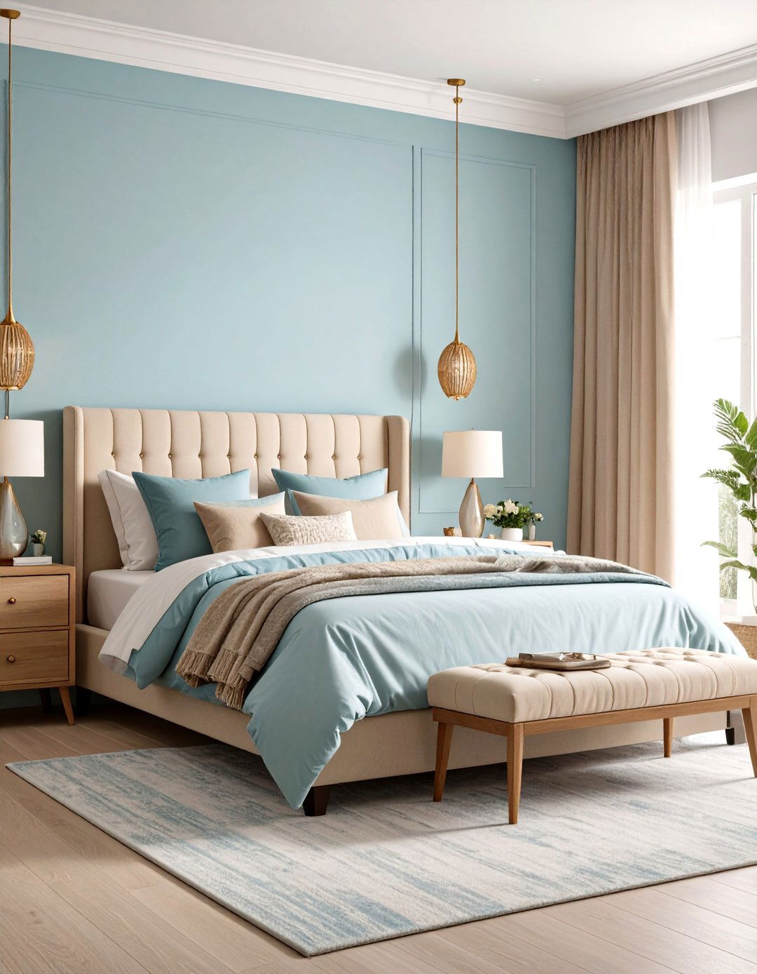 Light Blue and Beige Bedroom - 30 light blue bedroom ideas