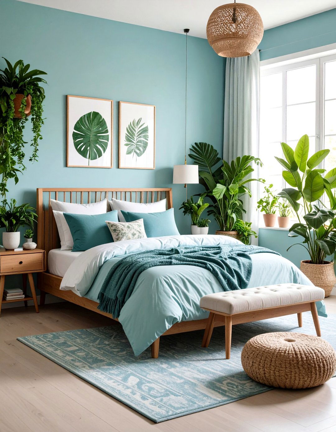 Light Blue and Green Bedroom - 30 light blue bedroom ideas