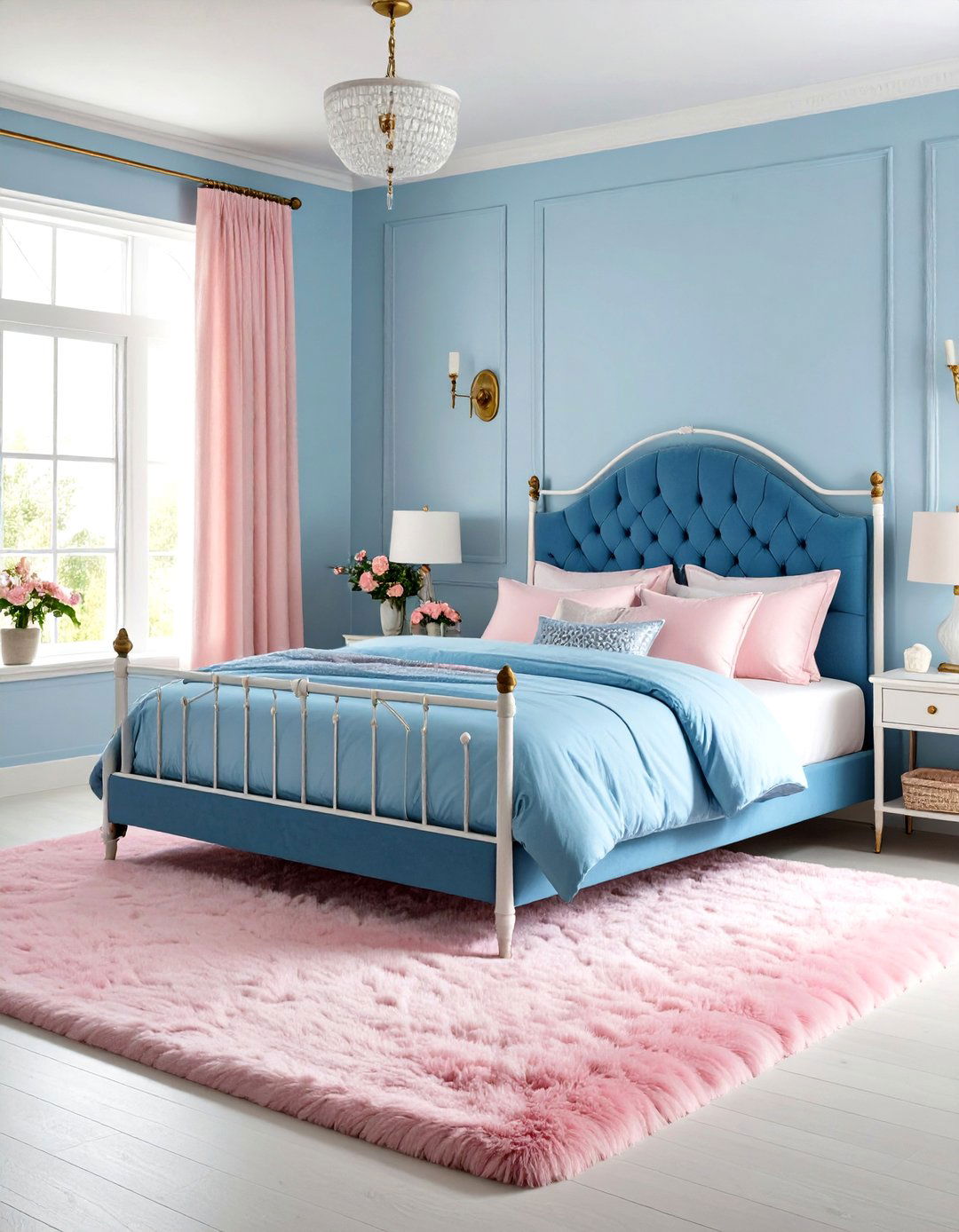 Light Blue and Pink Bedroom - 30 light blue bedroom ideas