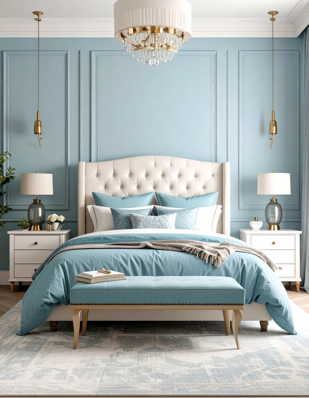 Light Blue and White Bedroom - 30 light blue bedroom ideas