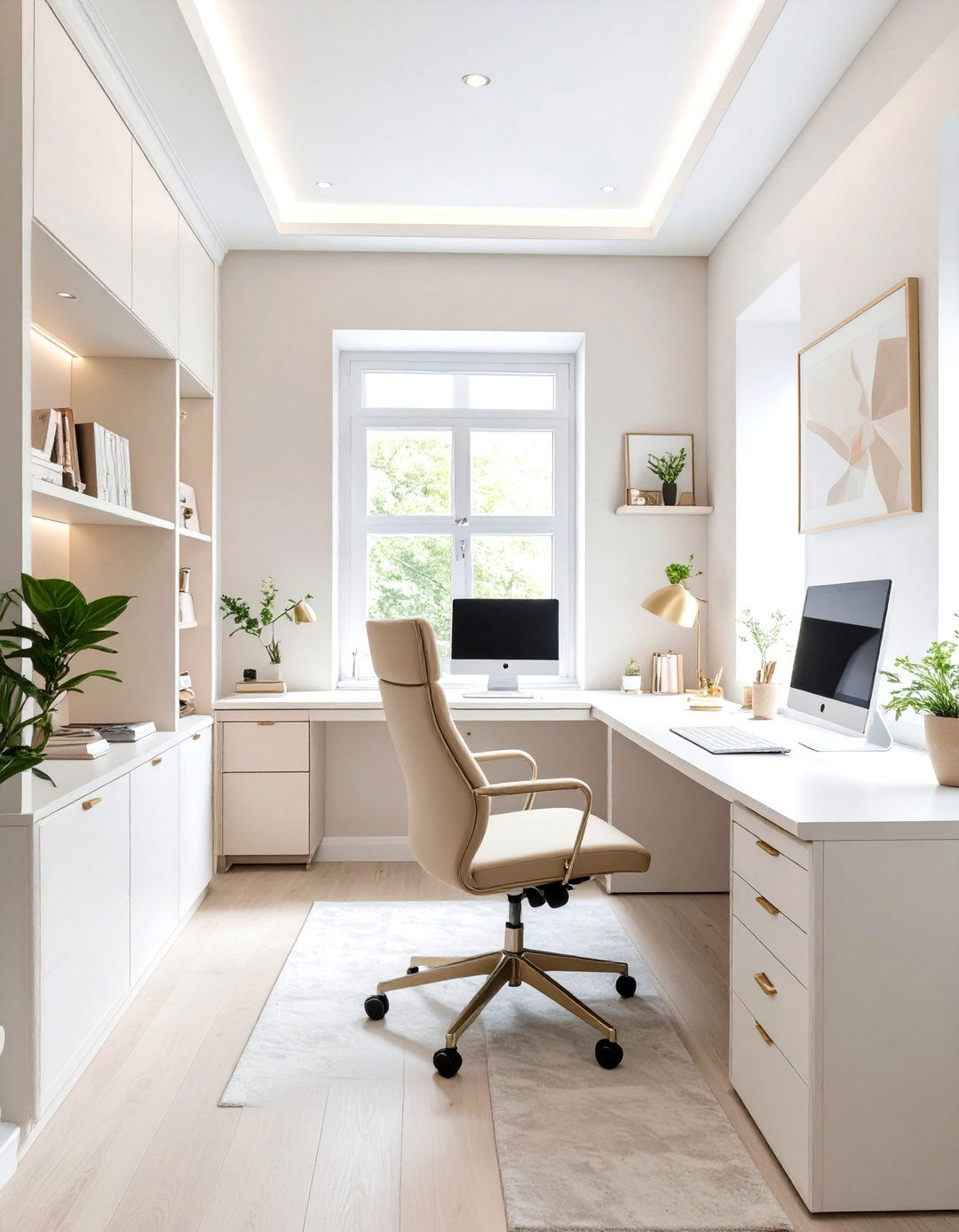 Light Color Palette Office Scheme - 30 small office space ideas