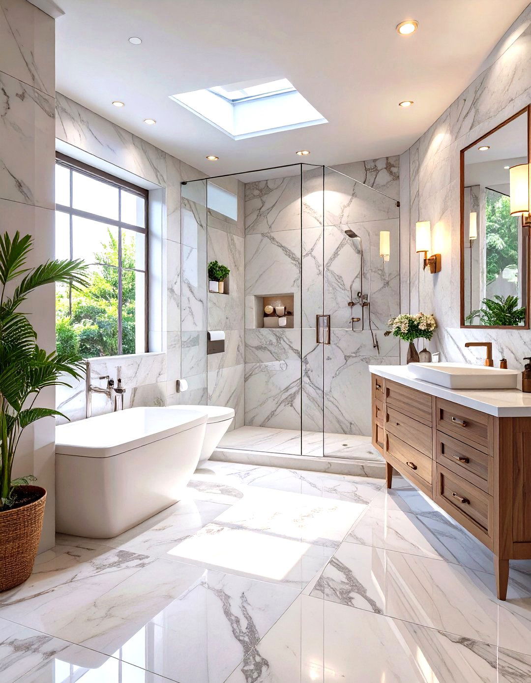 Light Colored Natural Stone Tiles - 30 small bathroom tile ideas