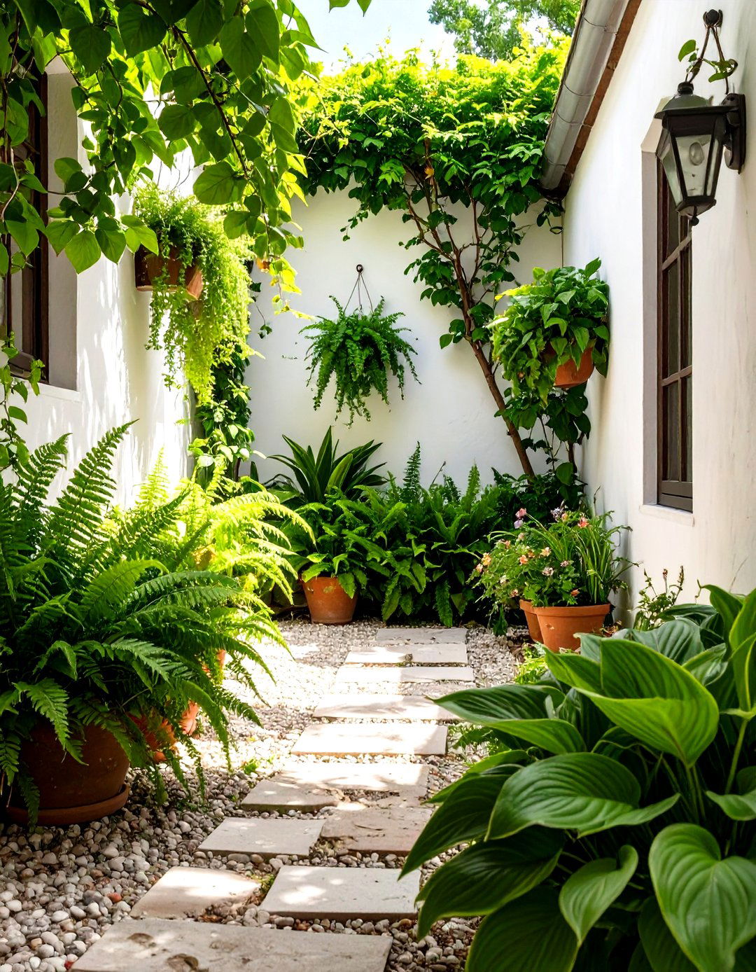 Light Reflecting White Wall Garden - 30 small garden design ideas