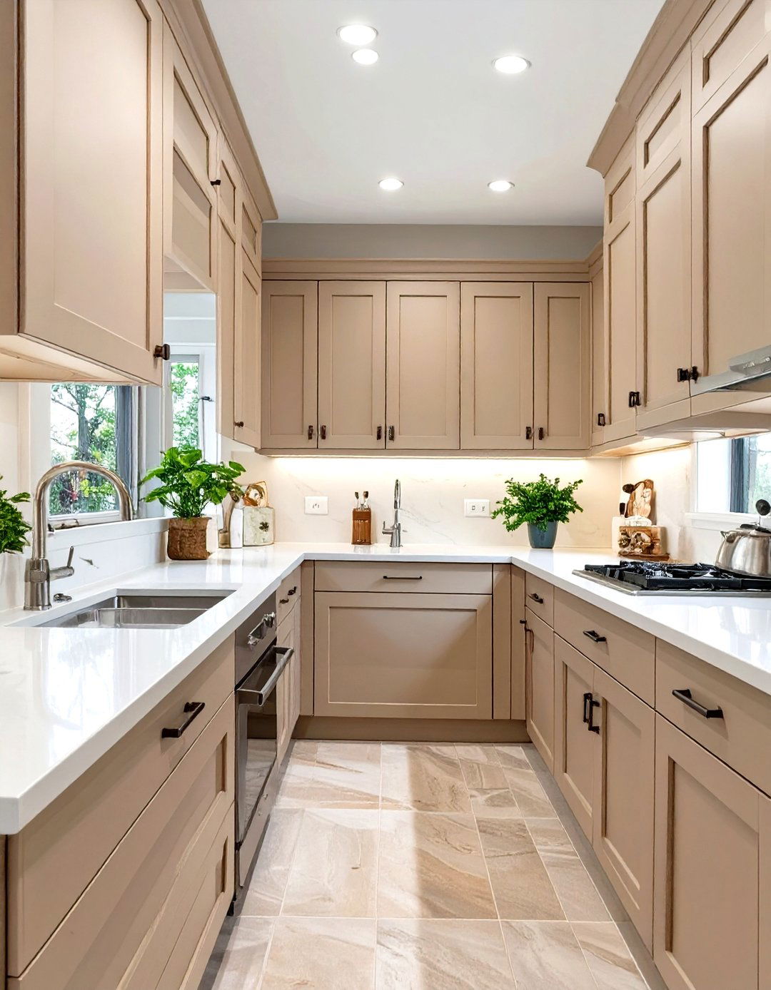 Light Taupe Small Kitchen - 30 small kitchen color ideas